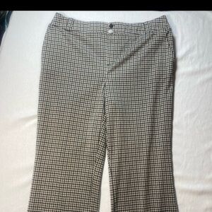 Cato Houndstooth Boot-Cut Pants in Black and Cream